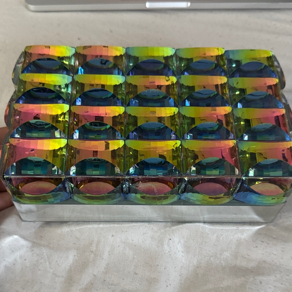 Bebe Iridescent Crystal Jewelry Box